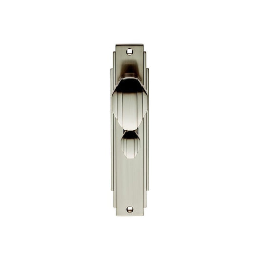 Carlisle Brass Satin Nickel Art Deco Knob On Backplate With Bathrom Profile ADR023SN