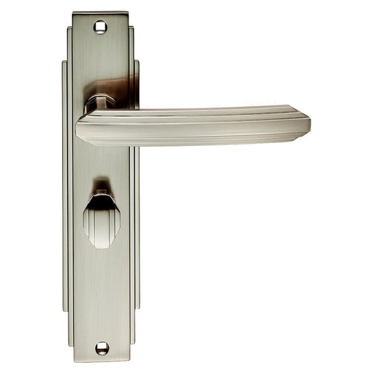 Carlisle Brass Satin Nickel Bathroom Art Deco Lever on Backplate Range ADR013SN