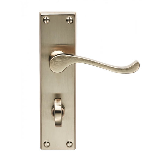 Carlisle Brass Satin Nickel Bathroom Blister Pack Contract Victorian Scroll Lever on Backplate CBS54WCSN/BP