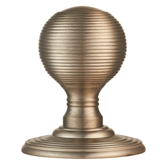 Carlisle Brass Satin Nickel Delamain Reeded Knob 70mm Dia Rose, 50mm Dia Knob DK37CSN