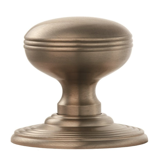 Carlisle Brass Satin Nickel Delamain Ringed Knob 70mm Dia Rose, 53mm Dia Knob DK39CSN