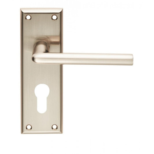 Carlisle Brass Satin Nickel Euro Profile Dieci Lever on Backplate SZR011YSN
