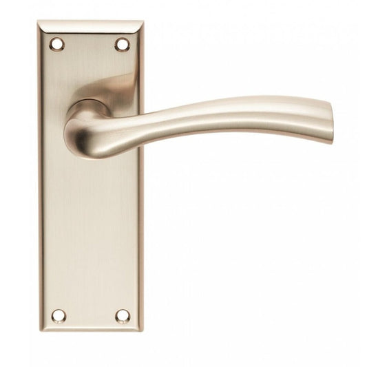Carlisle Brass Satin Nickel Latch Boxed Cinquanta Lever on Backplate SZR052SN