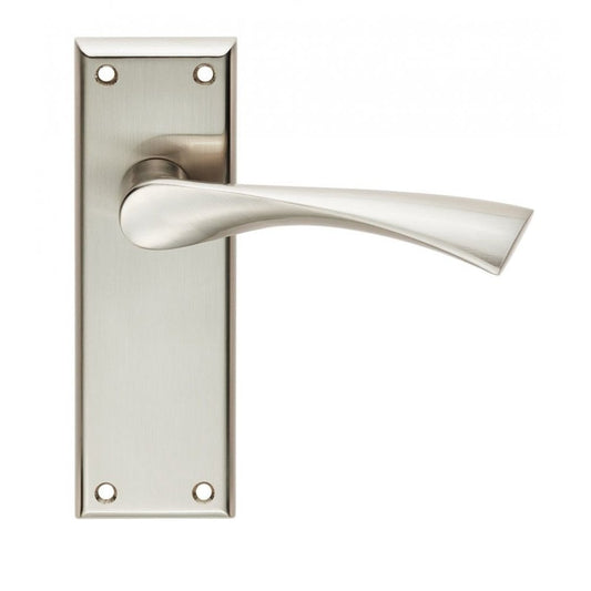 Carlisle Brass Satin Nickel Latch Venti Lever on Backplate SZR022SN