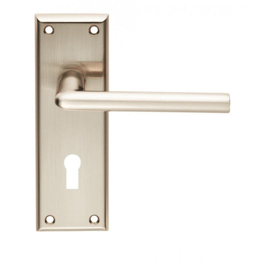 Carlisle Brass Satin Nickel Lock Profile Dieci Lever on Backplate SZR011SN