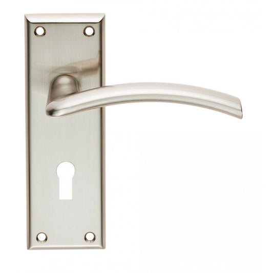 Carlisle Brass Satin Nickel Lock Profile Trenta Lever on Backplate SZR031SN