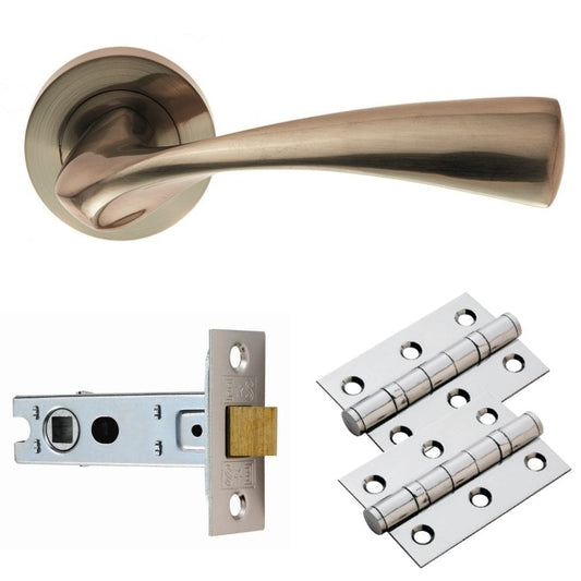 Carlisle Brass Satin Nickel Sintra Lever on Rose Latch Pack GK007SN/INTB