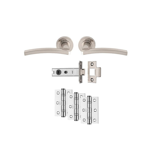 Carlisle Brass Satin Nickel Tavira Latch Ultimate Door Pack UDP009SN/INTB