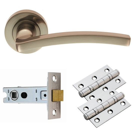 Carlisle Brass Satin Nickel Tavira Lever on Rose Latch Pack GK009SN/INTB