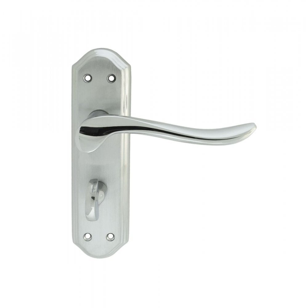 Carlisle Brass Satin/Polished Chrome Dual Finish Bathroom Boxed Lytham Lever on backplate DL452SCCP