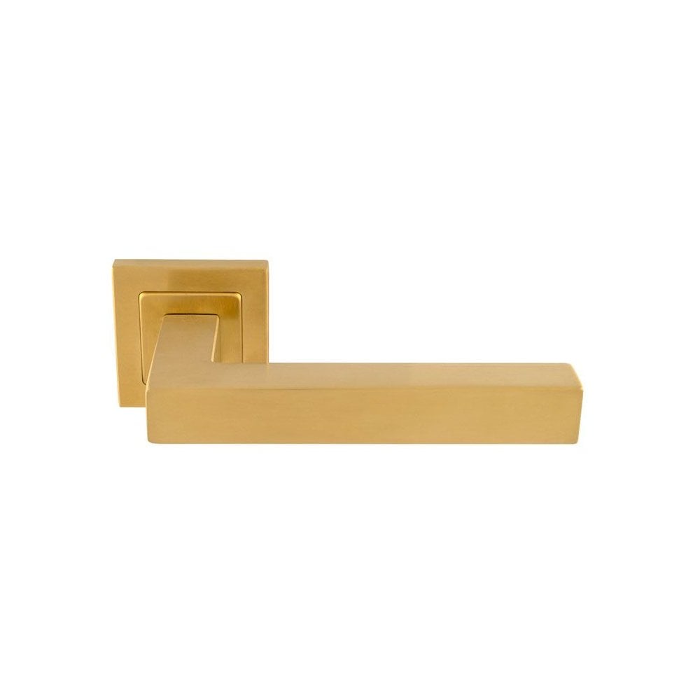 Carlisle Brass Satin PVD Alvar Designer Lever on Sprung Square Rose SSL1401SPVD