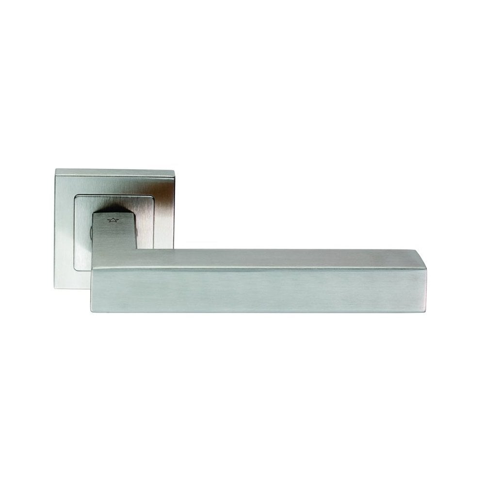 Carlisle Brass Satin Stainless Steel Alvar Designer Lever on Sprung Square Rose SSL1401SSS