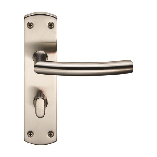 Carlisle Brass Satin Stainless Steel Bathroom Residential Arched Lever on Backplate CSLP1167T/SSS