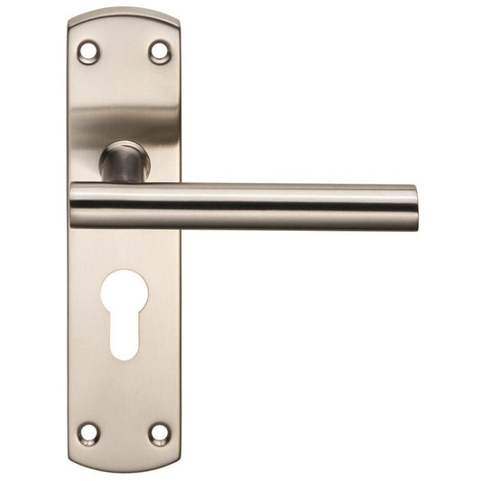 Carlisle Brass Satin Stainless Steel Euro Profile Residential T Bar Lever on Backplate CSLP1164E/SSS
