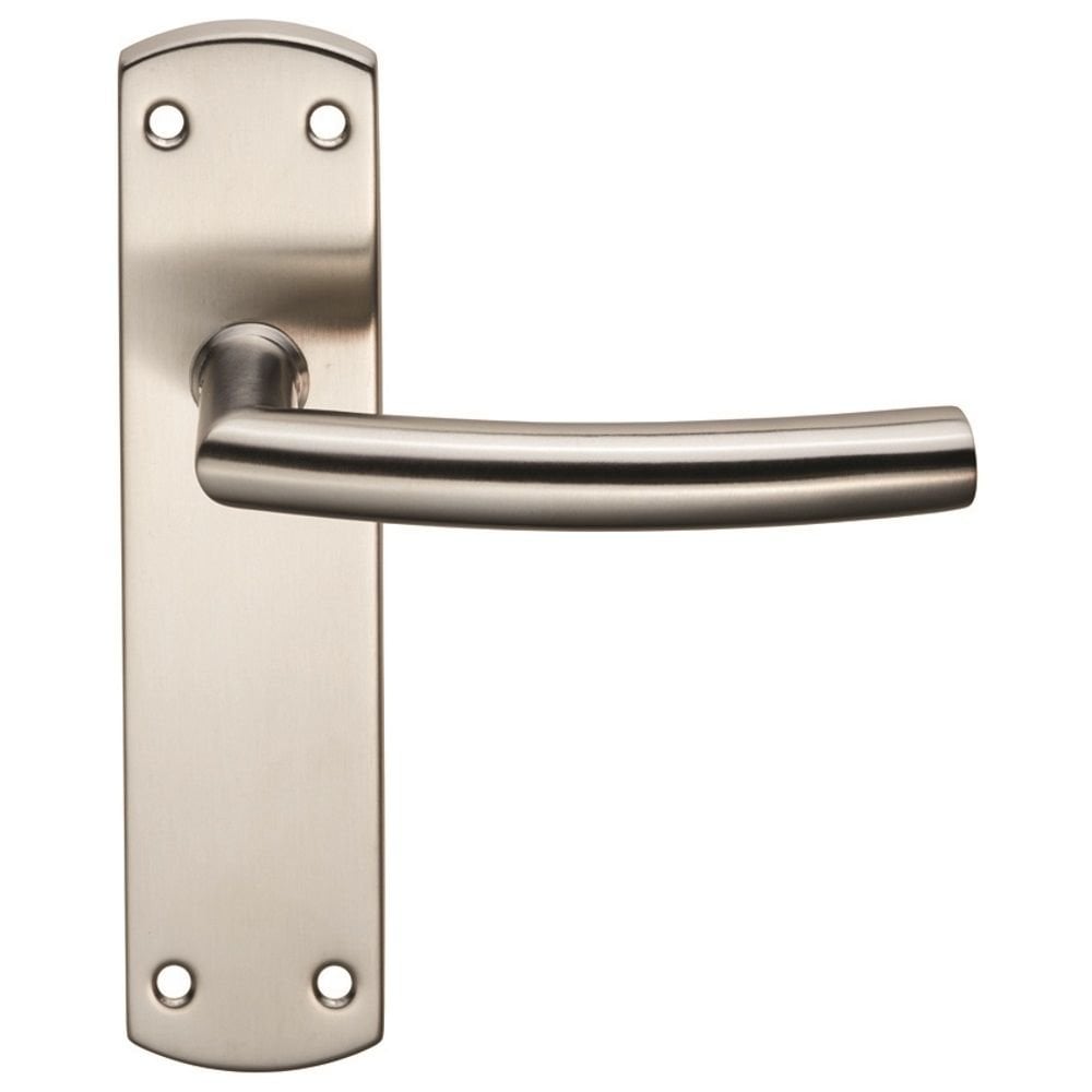 Carlisle Brass Satin Stainless Steel Latch Residential Arched Lever on Backplate CSLP1167B/SSS