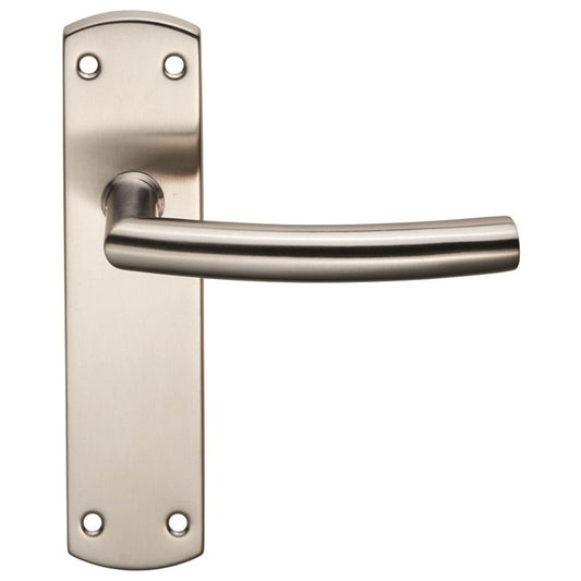Carlisle Brass Satin Stainless Steel Latch Residential Arched Lever on Backplate CSLP1167B/SSS