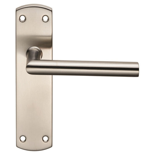 Carlisle Brass Satin Stainless Steel Latch Residential Mitred Lever on Backplate CSLP1162B/SSS
