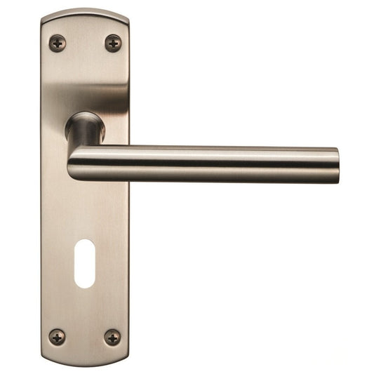 Carlisle Brass Satin Stainless Steel Lock Profile Residential Mitred Lever on Backplate CSLP1162P/SSS