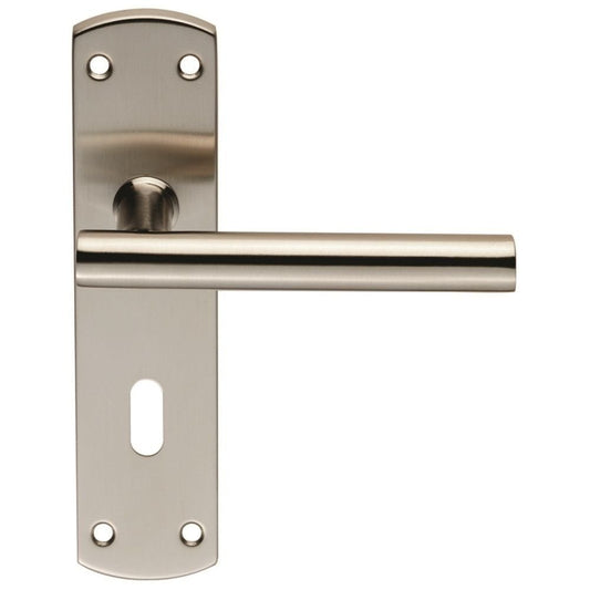Carlisle Brass Satin Stainless Steel Lock Profile Residential T Bar Lever on Backplate CSLP1164P/SSS