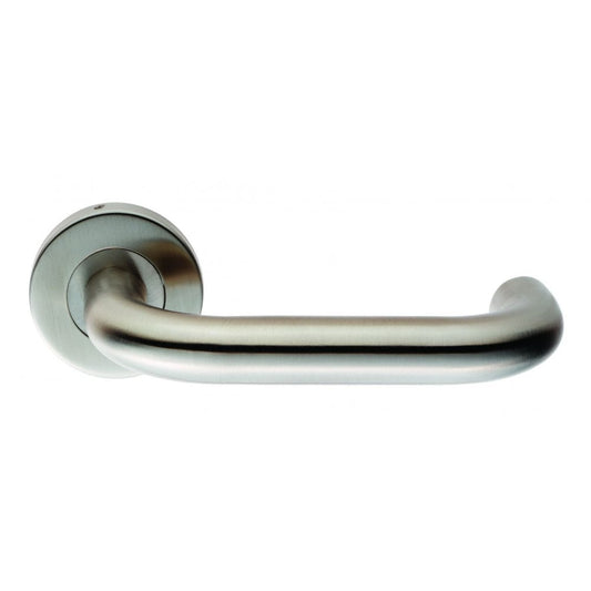 Carlisle Brass Satin Stainless Steel Nera Safety Lever on Sprung Rose Grade 304 Handle CSL1190SSS