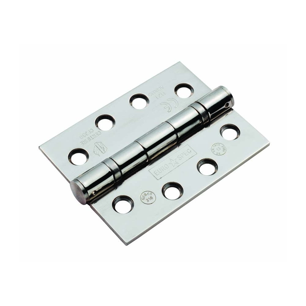 Carlisle Brass Square Grade 13 Ball Bearing Hinge, Grade 316 Bright Stainless Steel CEN1433/13BSS
