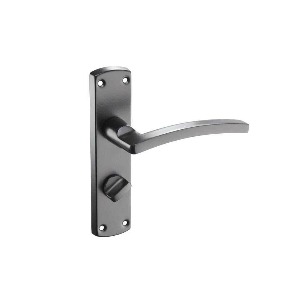 D2F ACCESSORIES Black Curved lever on bathroom plate N2616B