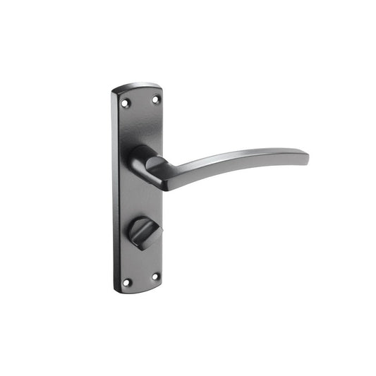 D2F ACCESSORIES Black Curved lever on bathroom plate N2616B