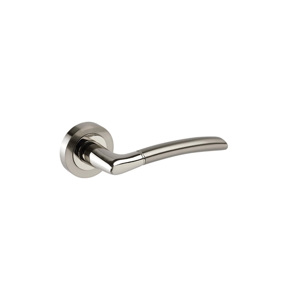 D2F ACCESSORIES Curved Chrome Door Handles on Rose with Duo Finish D2410DA