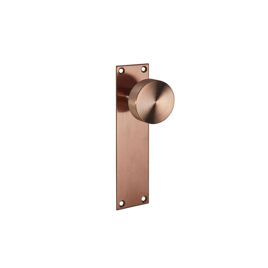 D2F ACCESSORIES Knurled Knob on Backplate with Copper Finish J70011CU
