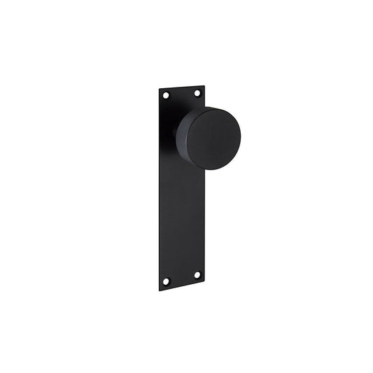 D2F ACCESSORIES Knurled Knob on Backplate with Matte Black Finish J70011