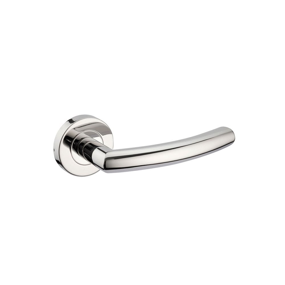 D2F ACCESSORIES Polished Stainless Steel Door Handles on Rose B1610P