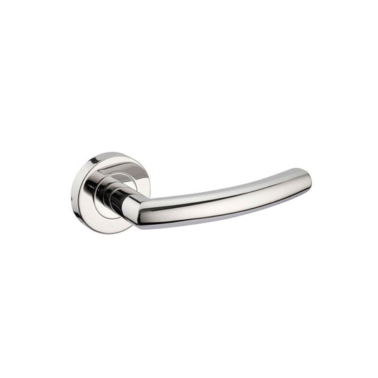 D2F ACCESSORIES Polished Stainless Steel Door Handles on Rose B1610P
