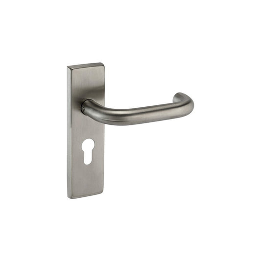 D2F ACCESSORIES Satin Stainless Steel Euro Lock Door Handles with Euro Profile Keyhole J121552