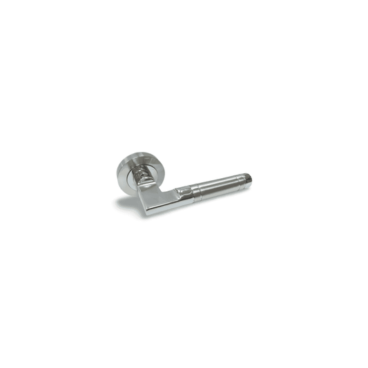 D2F ACCESSORIES Vilanova Door Handle On Rose Satin Nickel/ Polished Chrome SZA440SNCP