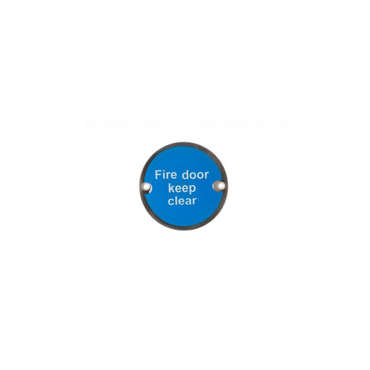 Deanta 3.0" Round Steel Fire Door Keep Clear Sign DHSN30KCRO