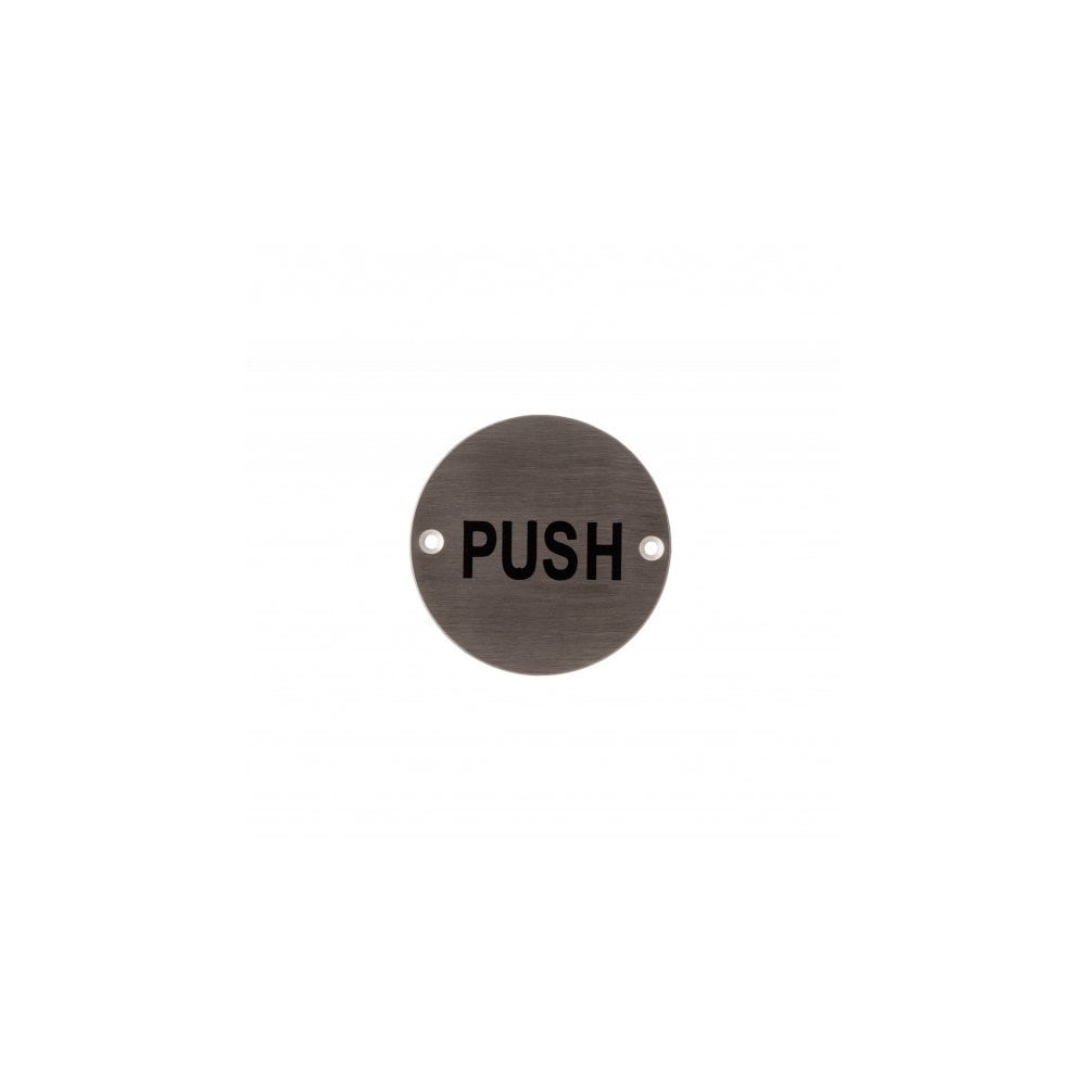 Deanta 3.0" Round Steel Push Sign DHSN30PSRO