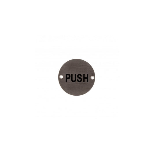 Deanta 3.0" Round Steel Push Sign DHSN30PSRO