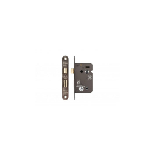 Deanta 3 Lever Bathroom Lock Satin Nickel Radius DHBRSNRA