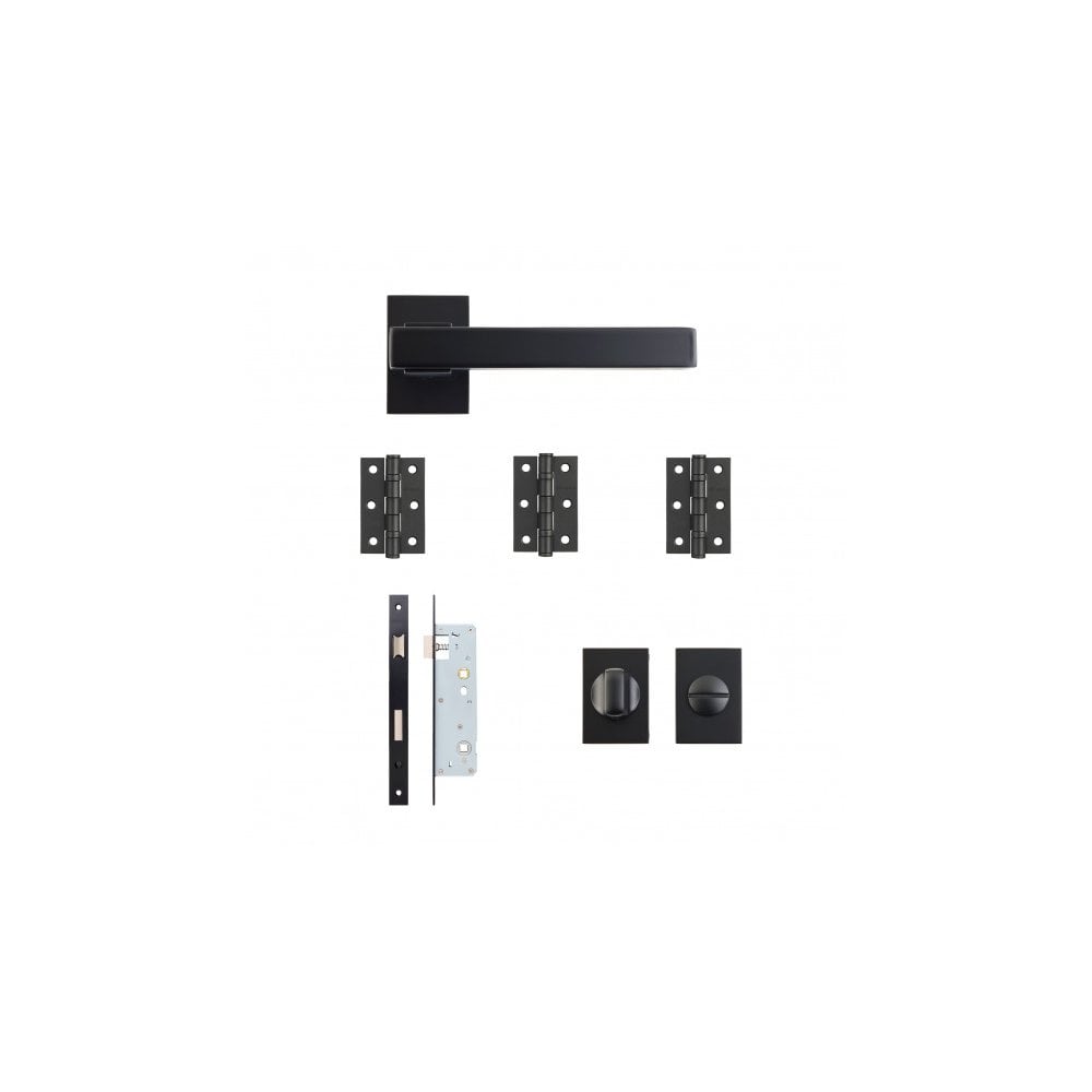 Deanta Argo Urban Matt Black Bathroom Kit | 76x50x2mm Hinges ARGUBAK