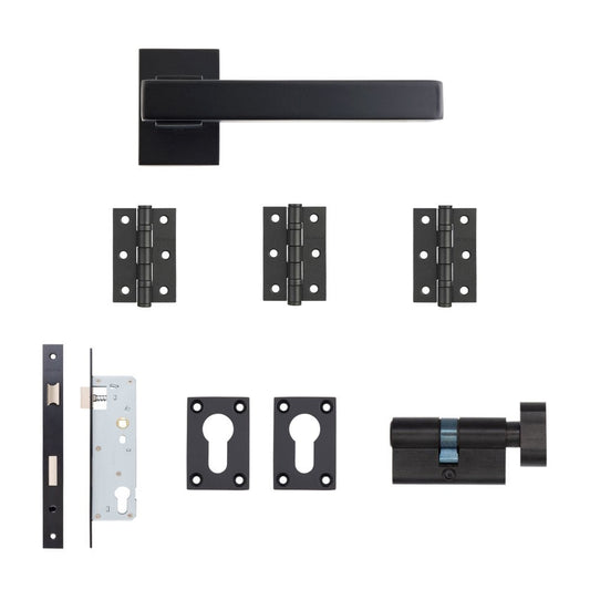 Deanta Argo Urban Matt Black Sashlock Kit | 76x50x2mm Hinges ARGUMOK