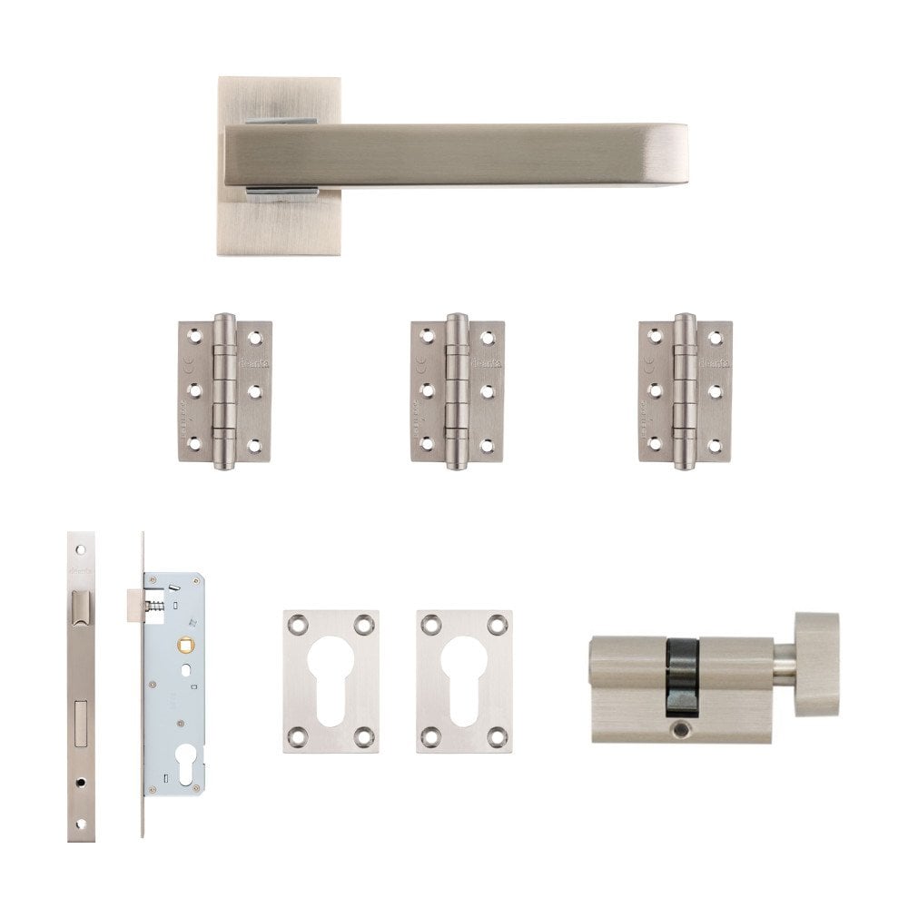 Deanta Argo Urban Satin Nickel Chrome Sashlock Kit | 76x50x2mm Hinges ARGUMOK76SNC
