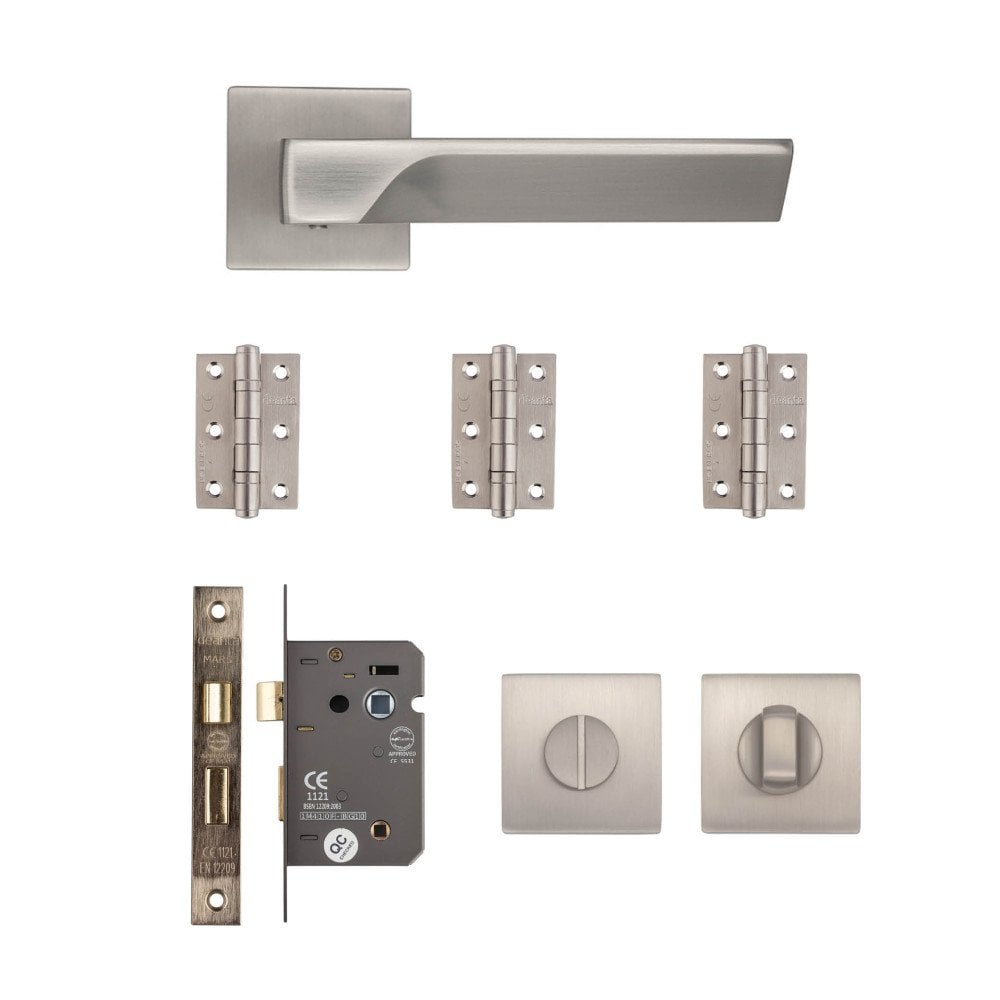 Deanta Athens Satin Nickel Handle Bathroom Pack ATHBAKSN