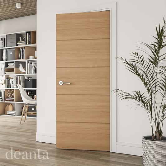 Deanta Augusta Fully Finished Internal Oak Fire Door 45AUGF/DXFSC, view 2