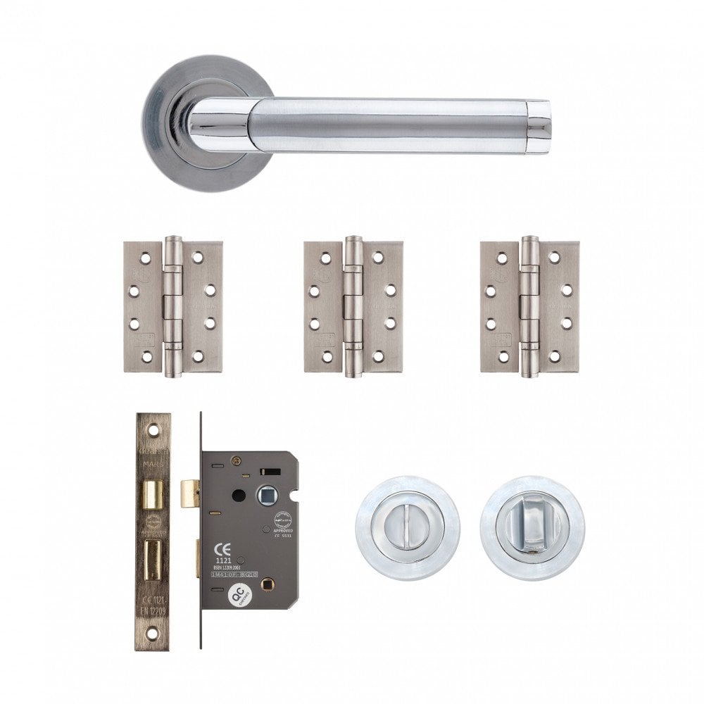 Deanta Augustus Bathroom Kit Matt Polished Chrome Finish AUGBAK