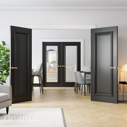 Deanta Blenheim Fully Finished Black Internal Fire Door 45BLEFDBLFSC