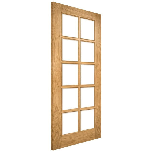 Deanta Bristol Unfinished Internal Oak Door with Clear Bevelled Glass 35BRUNX
