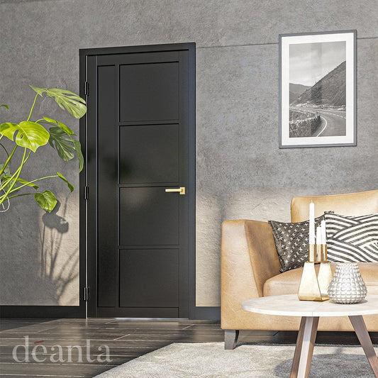 Deanta Brixton Fully Finished Internal Black Door 35BRIBLP