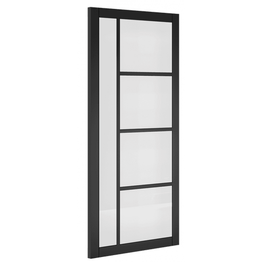 Deanta Brixton Fully Finished Internal Black Door with Clear Glass 35BRIGBLP