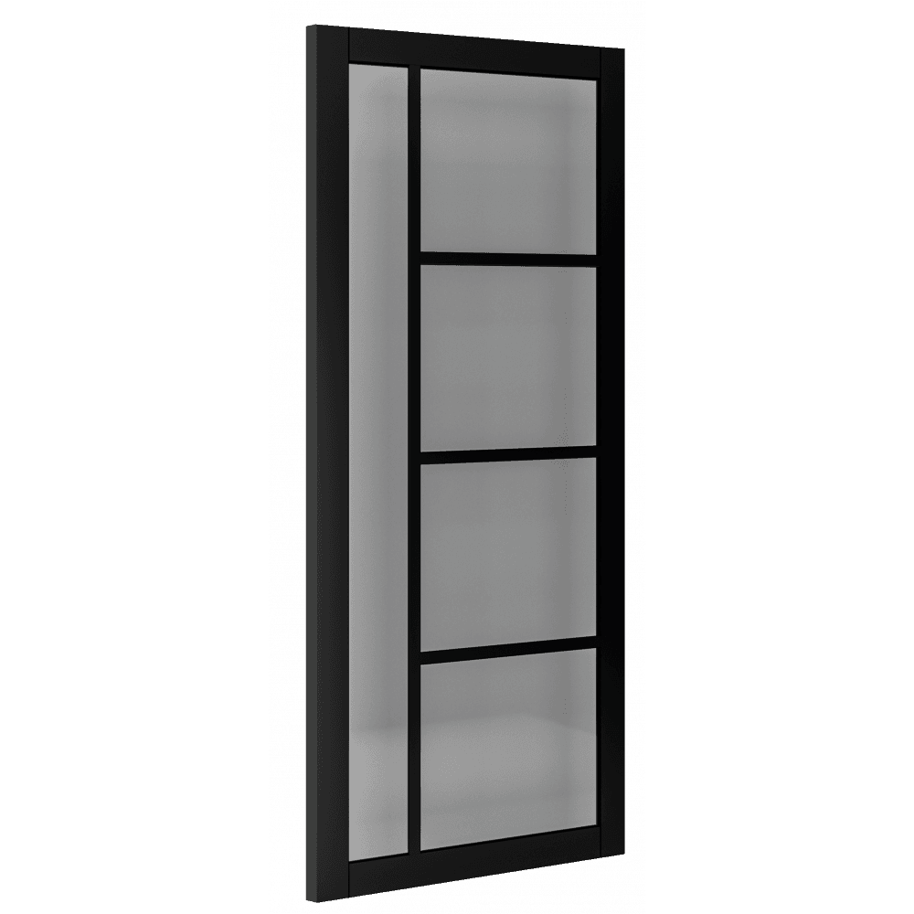 Deanta Brixton Fully Finished Internal Black Door with Tinted Glass 35BRITGBLP