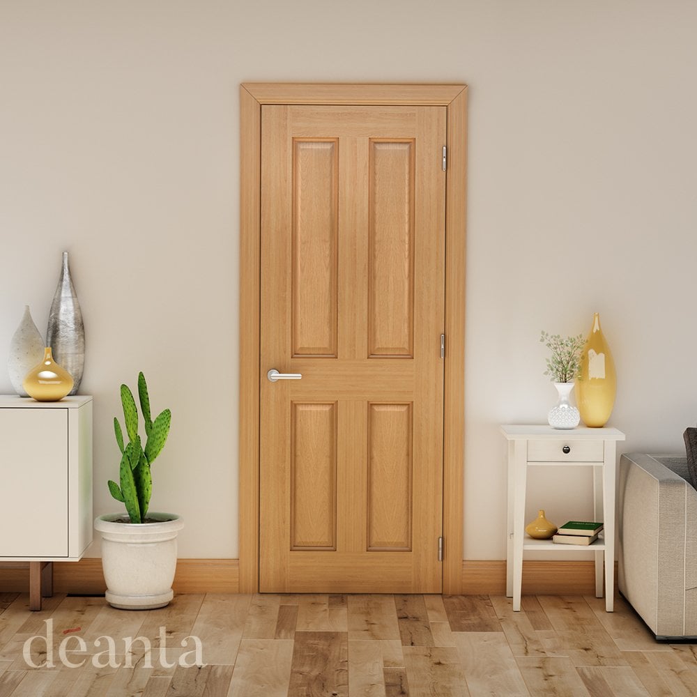 Deanta Bury Fully Finished Internal Oak Fire Door 45NM4F/DXFSC, view 2